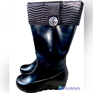 Sperry fold over cuff wedge rain boots